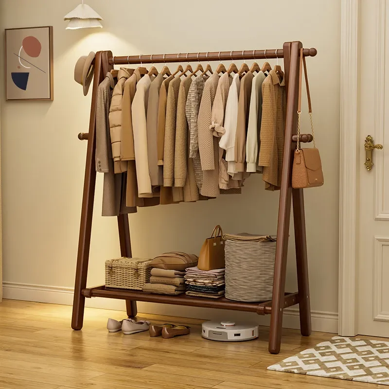 Wooden Bedroom Home Coat Rack Standing Hanging Nordic Style Coat Rack Interior Floor Perchero Ropa De Pie Living Room Furniture