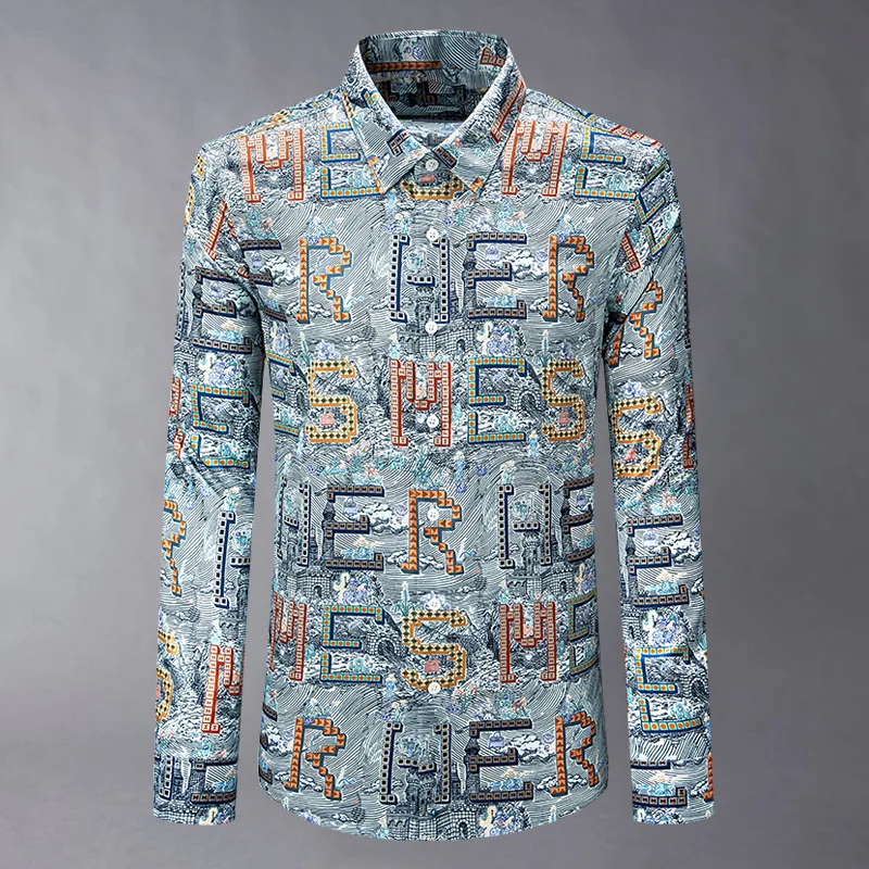 

Trendy Spring and Autumn Palace Style Wrinkle proof, Iron free, Slim fit Long sleeved Men's Business Casual Shirt