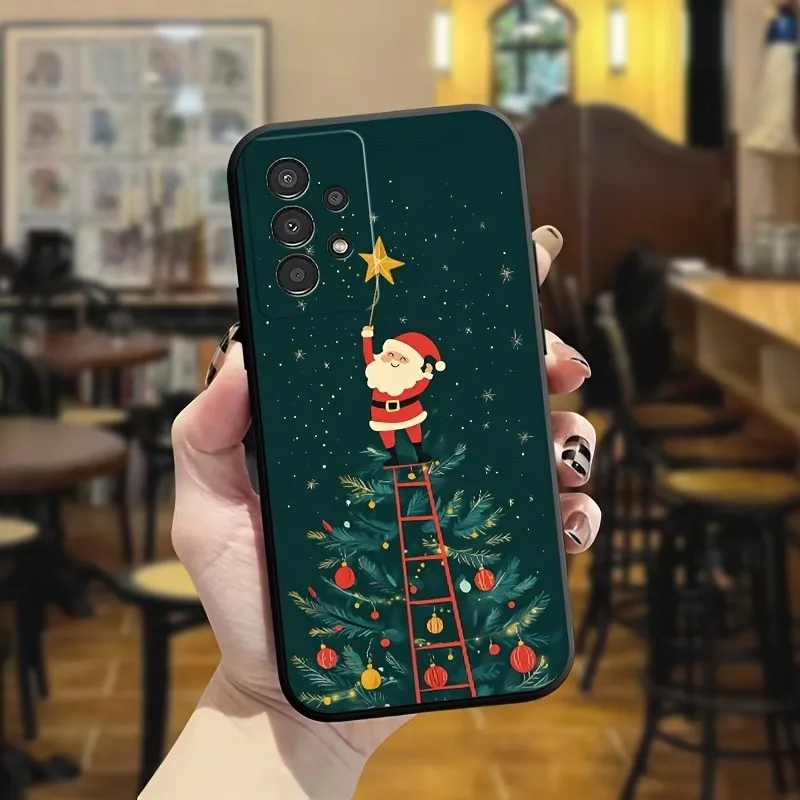 Matte TPU Santa Claus Christmas Tree Print Shockproof Phone Case For Samsung Galaxy Note 20 S26 S25 S24 Ultra A07 A17 A56 Cover