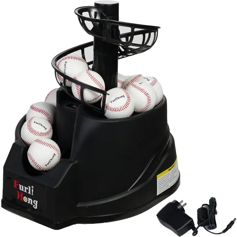 

Rechargeable baseball pitching machine with retractable ball pile and adjustable height