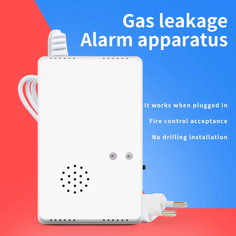 Combustible Gas Alarm Sensor Gas Leakage Detector For Home Security  Household Kitchen Hotel Gas Leak Detector EU Plug