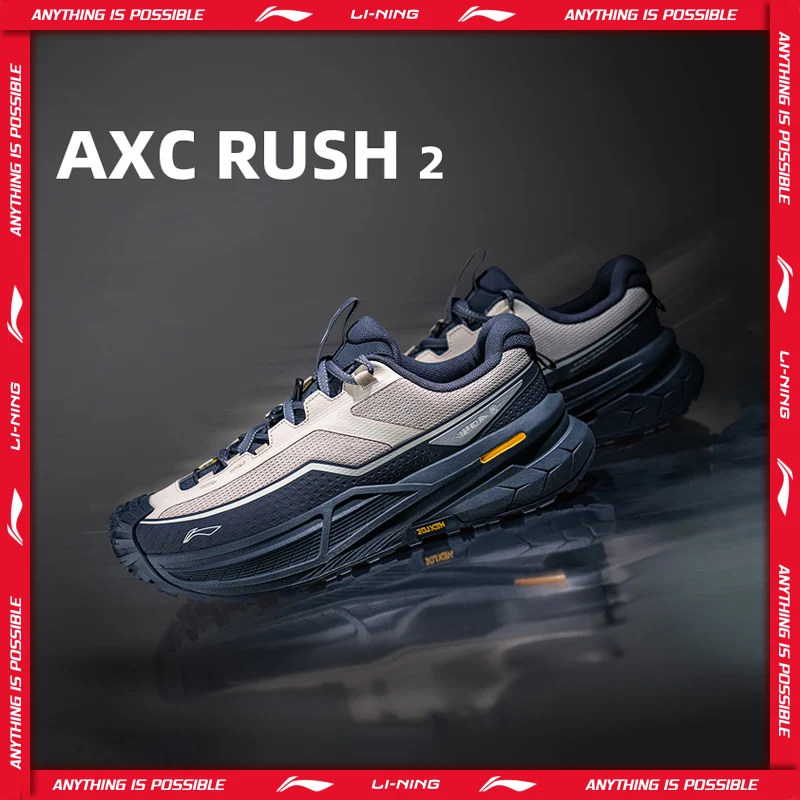 Li-Ning Unisex AXC RUSH 2 Outdoor Hiking Shoes BOOM Cushion Lightweight Springy Stable LiNing Anti-slip Sneakers AHTW003