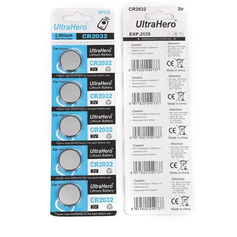 1~5Pcs CR2032 CR 2032 Button Battery 3V Lithium Battery For Watch Toy Calculator Car Remote Control Button Coin Cell