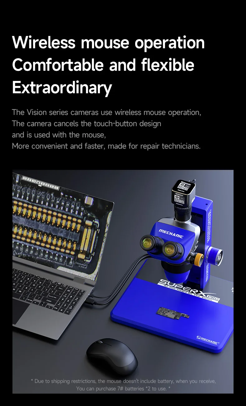 Câmera de microscópio mecânica série visão 4k hdr 800w 1.8 Polegada sensor sony saída hdmi controle sem fio ferramenta de imagem de inspeção