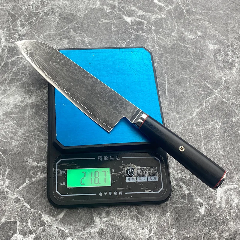 7 Inch Santoku Knife S35VN Powder Steel Core Blade Chef Cleaver Meat Slicing Vegetables BBQ Damascus Kitchen Knives G10 Handle