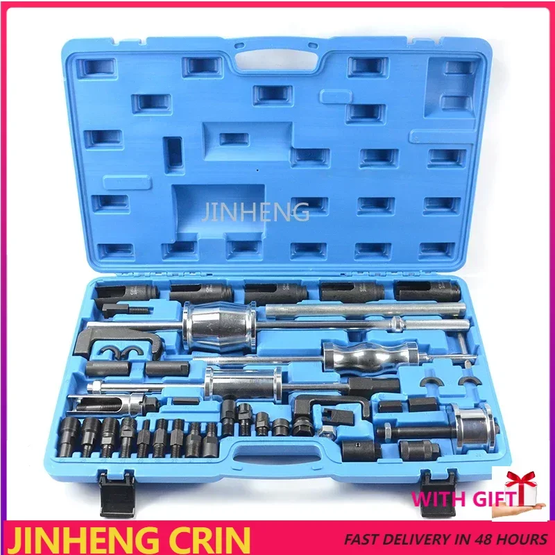 40PCS CRIN CRDI Universal Master Diesel Engine Injector Extractor Removal Slide Hammer Bearing Puller Tool Kit for Auto Truck