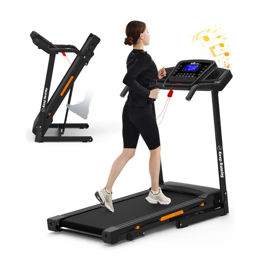 

Foldable Treadmill with Incline Folding Treadmill for Home Electric Treadmill Workout Running Machine Handrail Controls Speed P