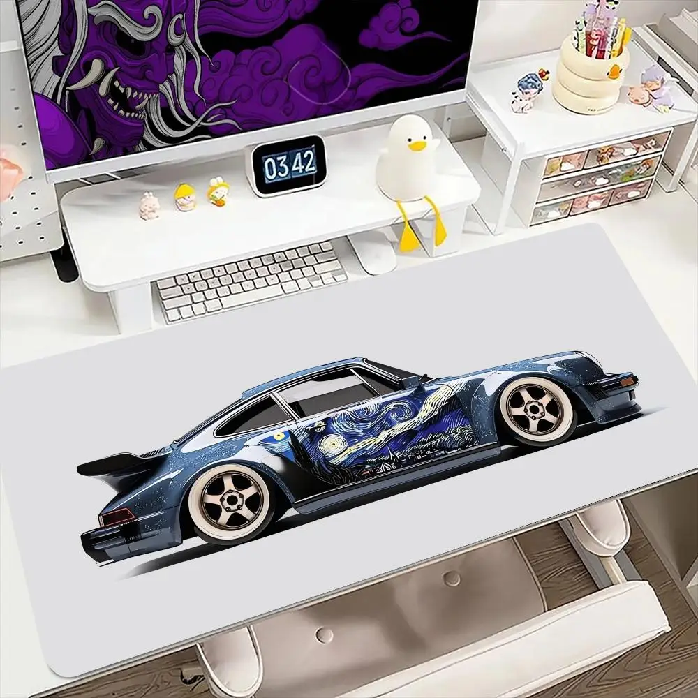 

White Sports Car Mouse Pad 900x400MM Large Gaming Mousepad Keyboard Gamer Rubber Anti-wrinkle Anti-Slip Bottom Desk Mat