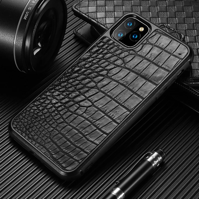 100% Luxury Genuine Crocodile Leather 360 Full protective Cell Phone Case For iPhone 15 11 12 13 14 Pro Max X XS Max XR 7 8 plus