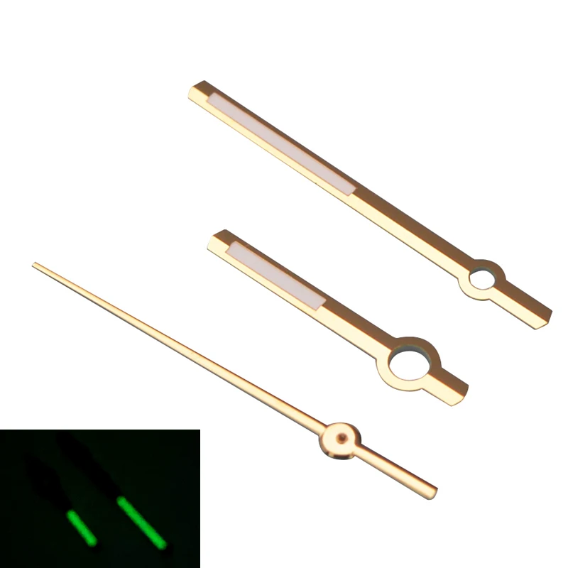 Watch hands Green Luminous Pointer length 9mm*13.5mm*13.5mm Fit 8215 8205 2813 movement Gold Silver hands Green Luminou