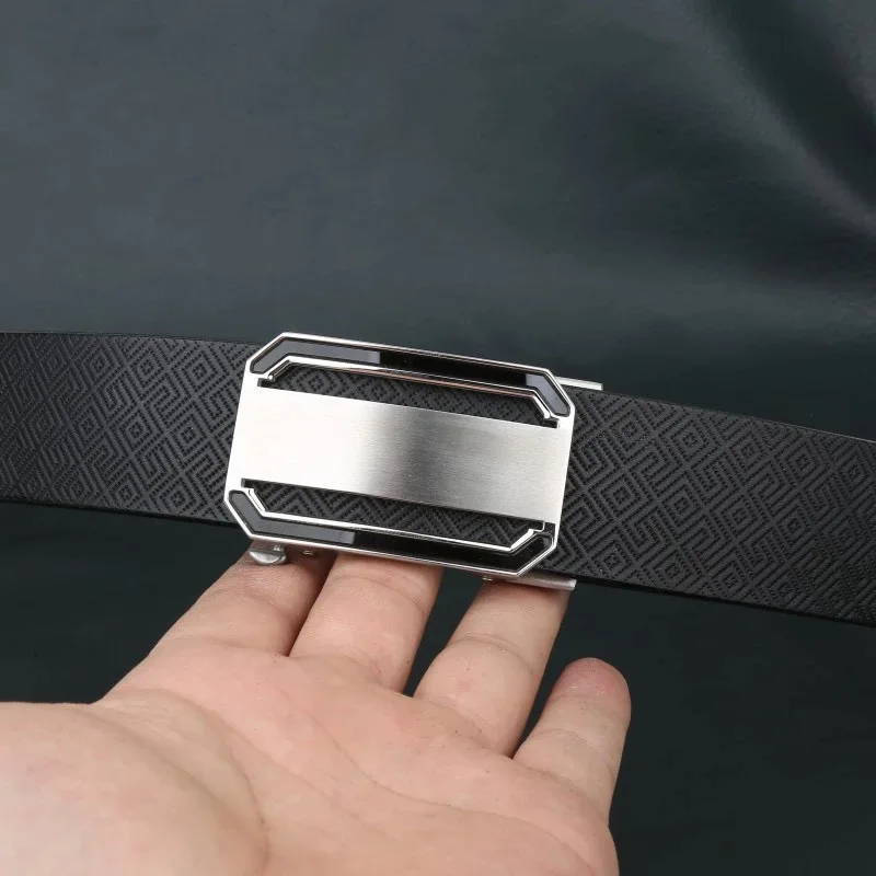 ceinture-en-cuir-de-vache-veritable-pour-hommes-boucle-a-bordure-noire-faite-a-la-main-boucle-simple-importee-d'italie-ceinture-en-cuir-de-vache-de-premiere-qualite-304-stainle
