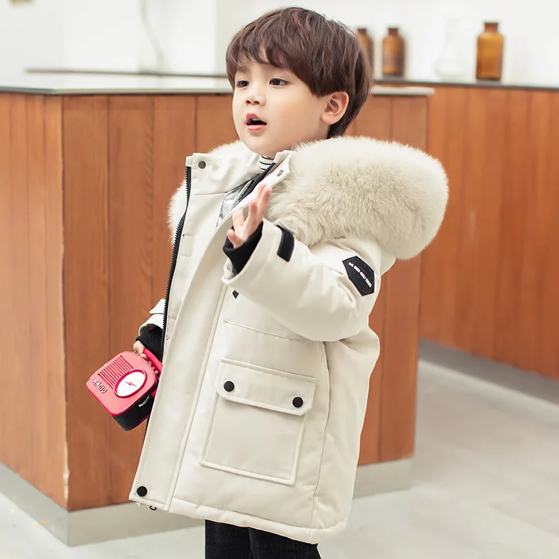 OLEKID 2024 Boys Winter Coat -30 Degree Russian Winter Thick Warm Down Jacket For Boys 2-12 Years Kids Teenage Parka Outerwear