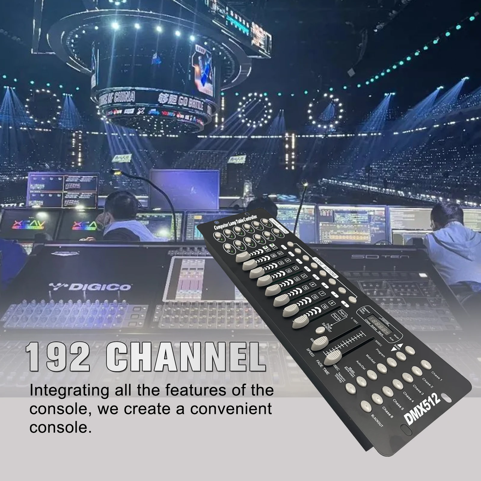 New192 Dmx تحكم Dj معدات Dmx 512 وحدة التحكم المرحلة التحكم في الإضاءة ل Led الاسمية تتحرك رئيس الأضواء RGBW شعاع غسل