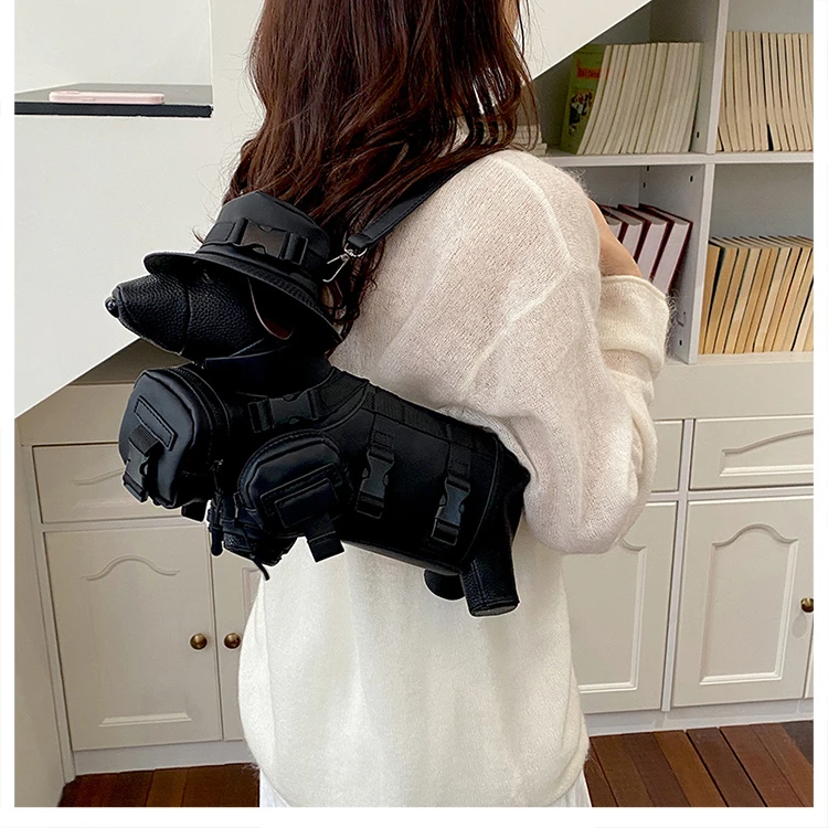 2026 Novelty 3D Dachshund Shaped Bag for Women with Mini Hat Buckle Design Cartoon Crossbody Streetwear Fashion Shoulder Purse