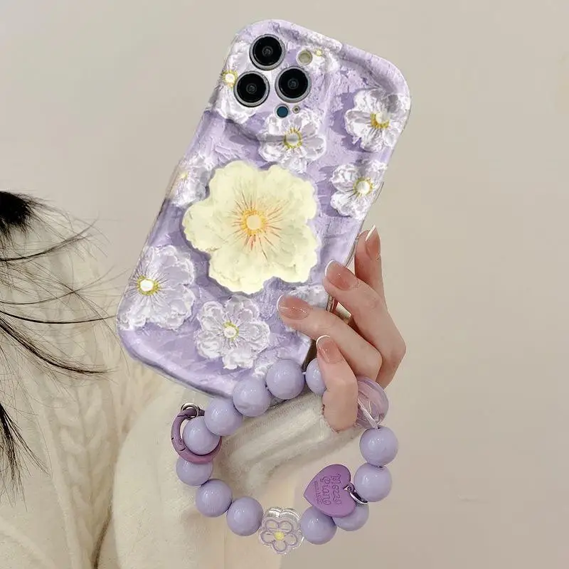 Flower Case For Redmi Note 13 Pro 5G 12 4G Pro Plus 12S 11S 10S 11 10 8 9 Pro Max 13C 12C 9C 9T A1 cover Pearl chain