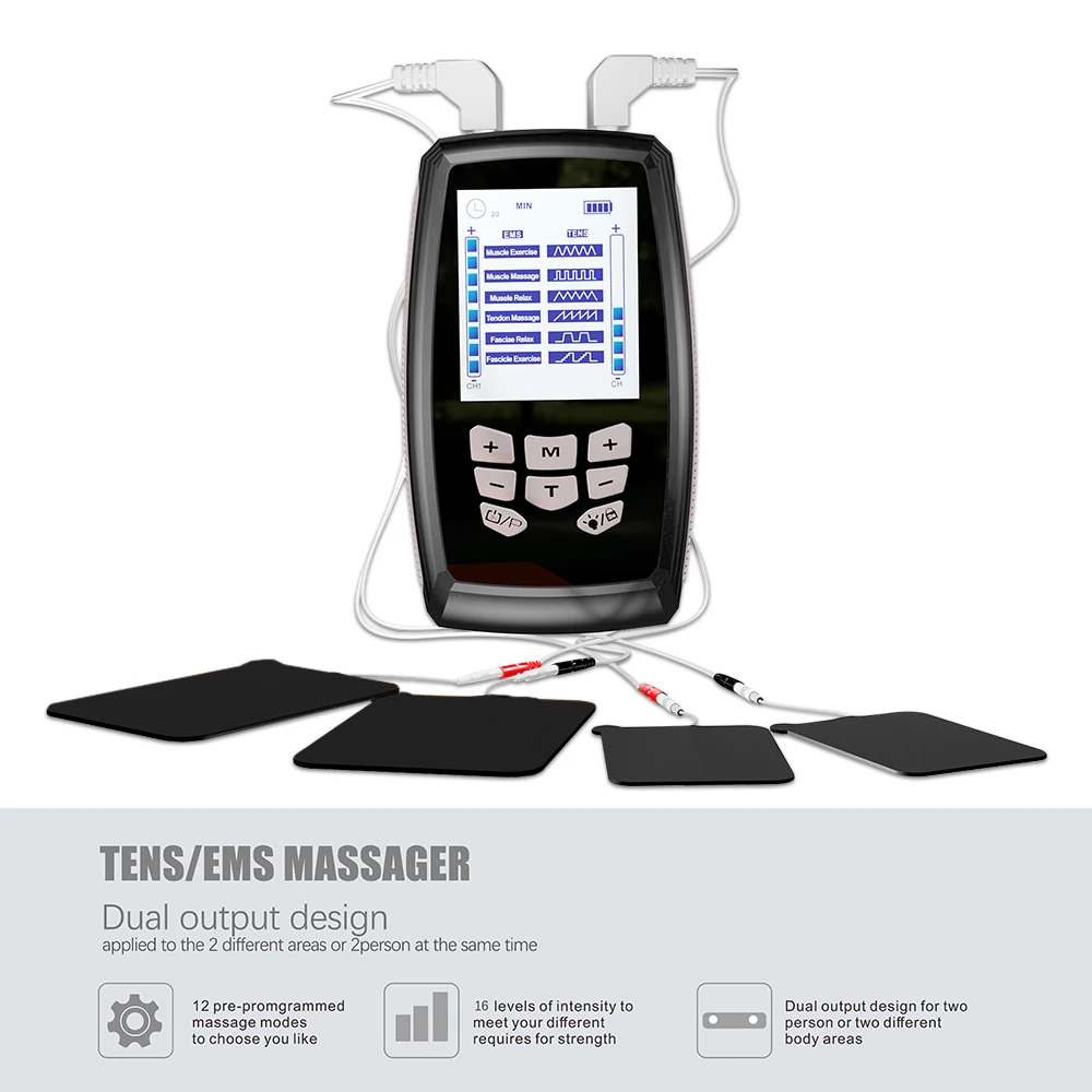 Electric Muscle Stimulator Pulse Body Massage TENS EMS Machine Massager Nerve Low Frequency Physiotherapy Pain Relief Device