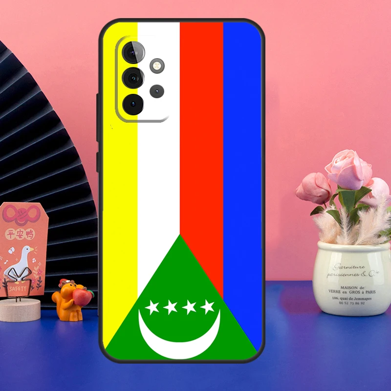 Comoros Flag Case For Samsung Galaxy A54 A34 A24 A14 A73 A53 A33 A23 A13 A52 A32 A22 A12 A51 A71 Cover