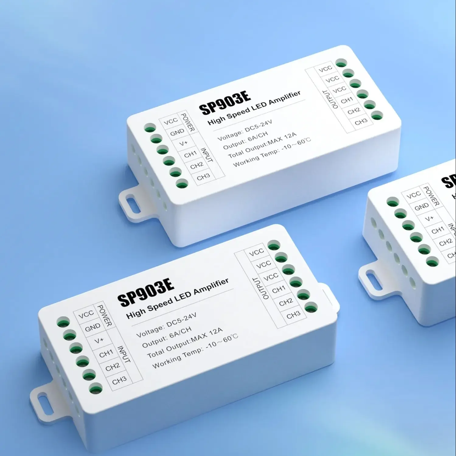 

SP903E PWM Signal Amplifier High speed Power RGB LED Amplifier Slide light with extender for LED Strip Light DC 5V-24V
