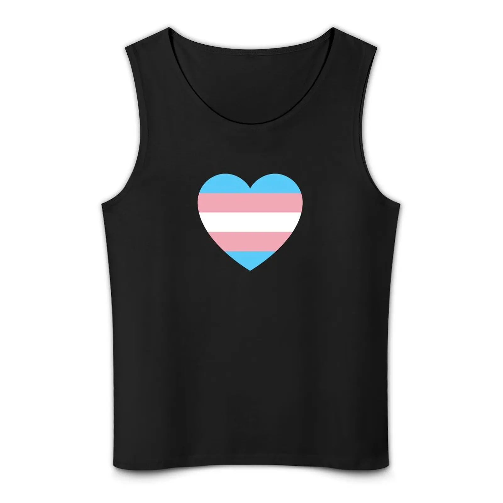 Trans Pride Heart Tank Top gym gym t shirt men Working vest T-shirt Men's gym