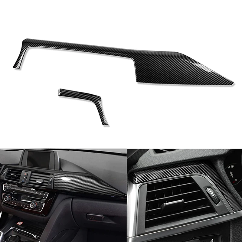 Carbon Fiber Look Car Center Console Dashboard Panel Trim Cover for BMW 3GT F34 2013-2019 Fit 3 4 Series F30 F31 F32 F33 F36 LHD