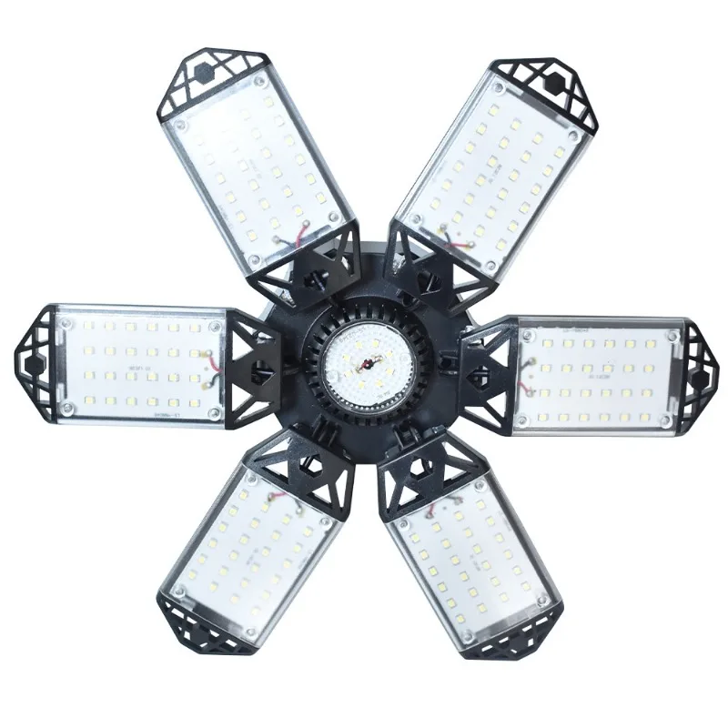 Luci da Garage a LED con 10 pannelli regolabili E27 lampada da lavoro per negozio a soffitto 160W 6500K lampadina per illuminazione industriale da officina