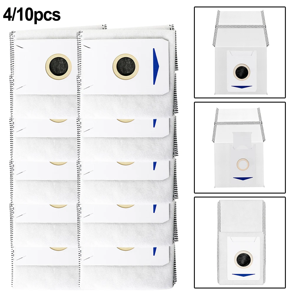 4/10pcs White Nonwoven Fabric Dust Bag For Deebot T30 PRO OMNI / T30 Max / T30 / DDX14 Vacuum Cleaner Replacement Dust Bag