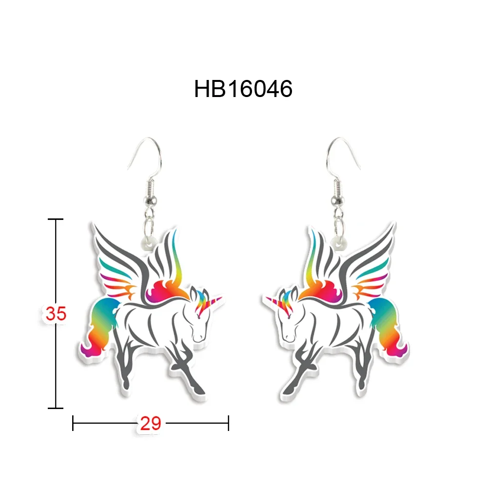 Hooked Acrylic Drop Earrings Unicorn Charming Gift Accessories Jewelry Decoration
