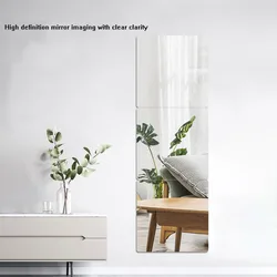 3pcs Acrylic Mirror Wall Stickers Adhesive Mirrors Bathroom Decor Student Dormitory Dressing Mirror Full Body Home Decorations