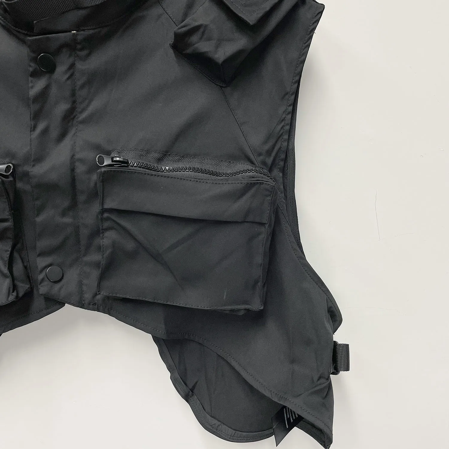 Functional Zipper Three-dimensional Pocket Workwear Vest Men's Tactical Streetwear Casual Vests Loose Workwear Jacket