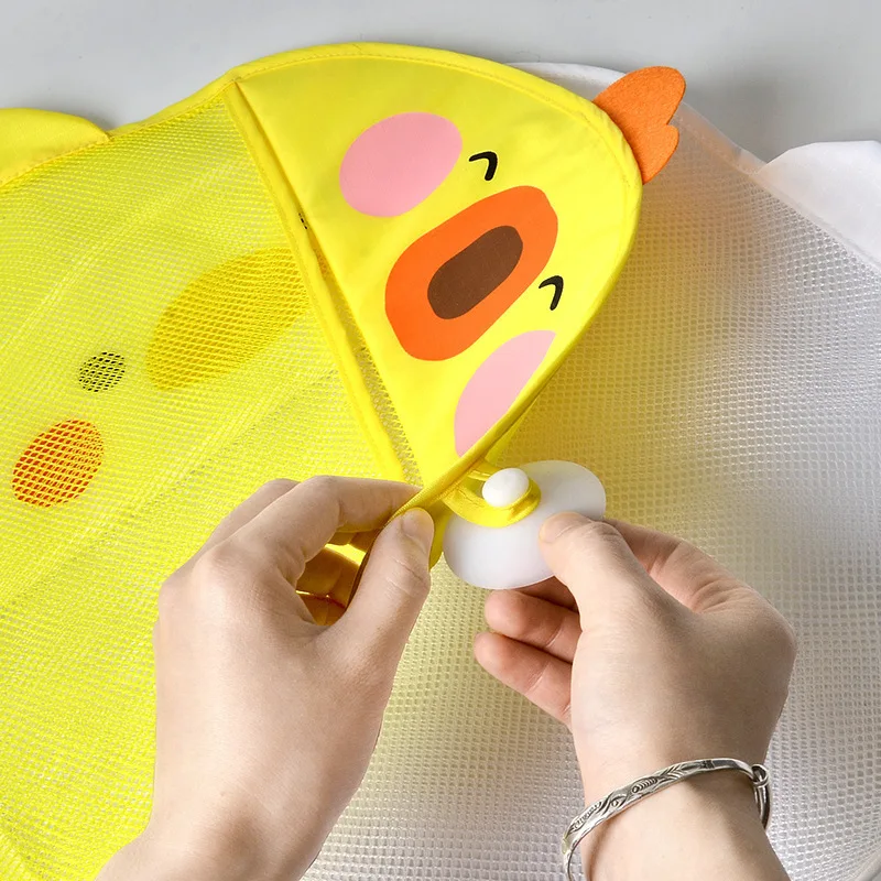 Dinosaur Kids Bath Toy Storage Bag Mesh Hanging Organizer Suction Cup Bathroom Bathtub Doll Water Toys Basket view 6