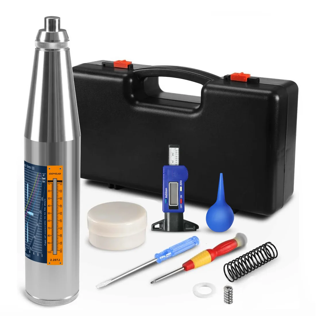 GOYOJO Concrete Rebound Hammer Tester GCTH-60 Resiliometer Hammer Test Meter Tool 10-60Mpa