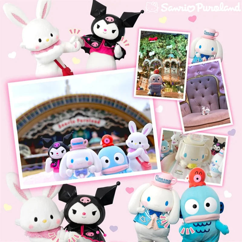 

Sanrio персонажи серии Puroland Kuromi Cinnamoroll Hangyodon желающий кролик симпатичная флокирующая кукла детский орнамент подарок на день рождения