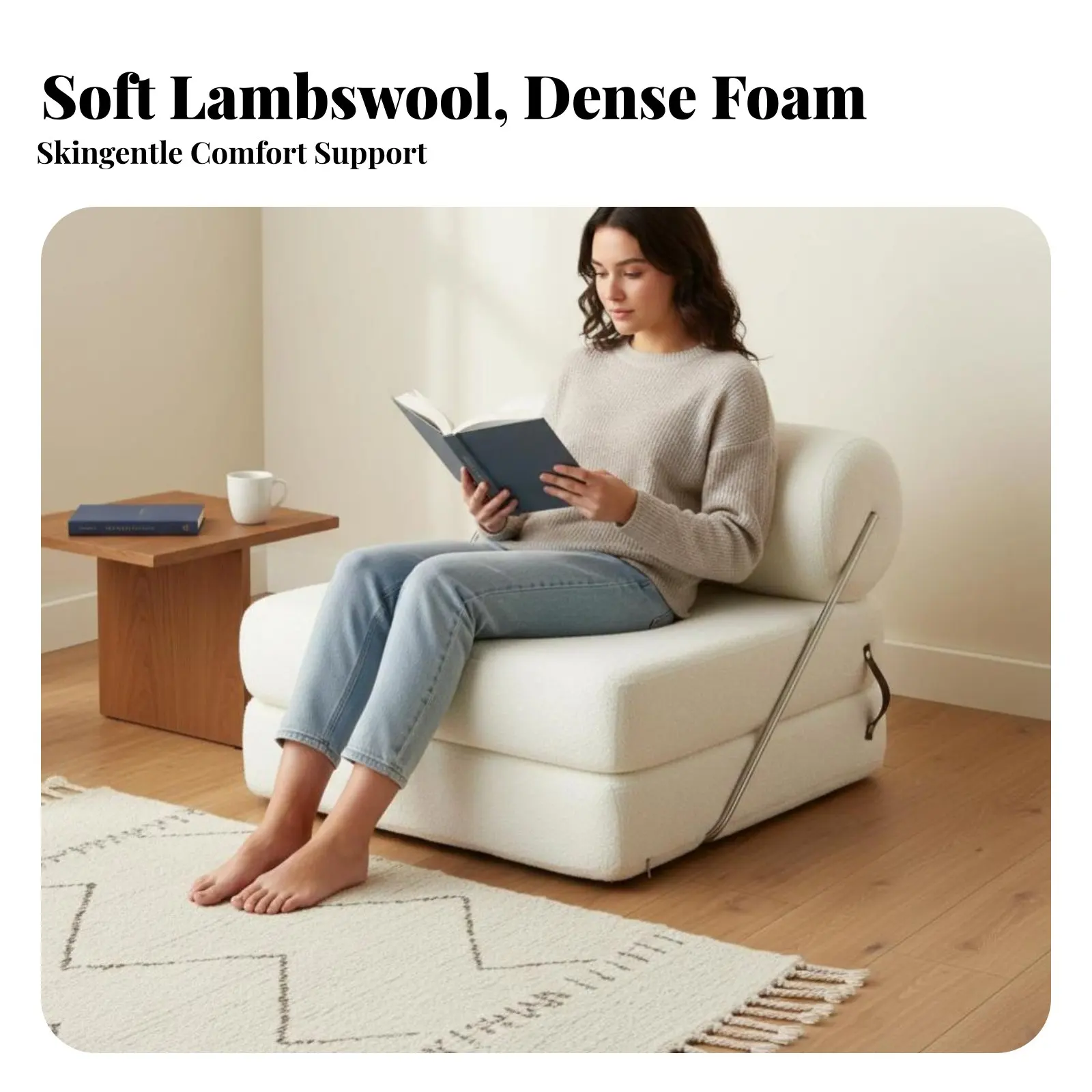 Sofá Cama Configurable, Silla Plegable Ahorradora de Espacio, Diseño Minimalista Multifuncional para Estudiantes, Familias, Área de Descanso