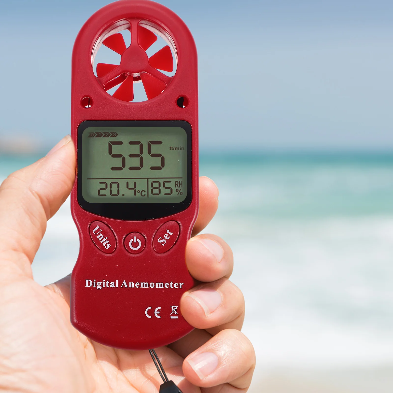 

1Pcs Handheld Digital Anemometer Mini Portable Air Flow Velocity Meter for Aviation Oil Environmental Monitoring High Definition