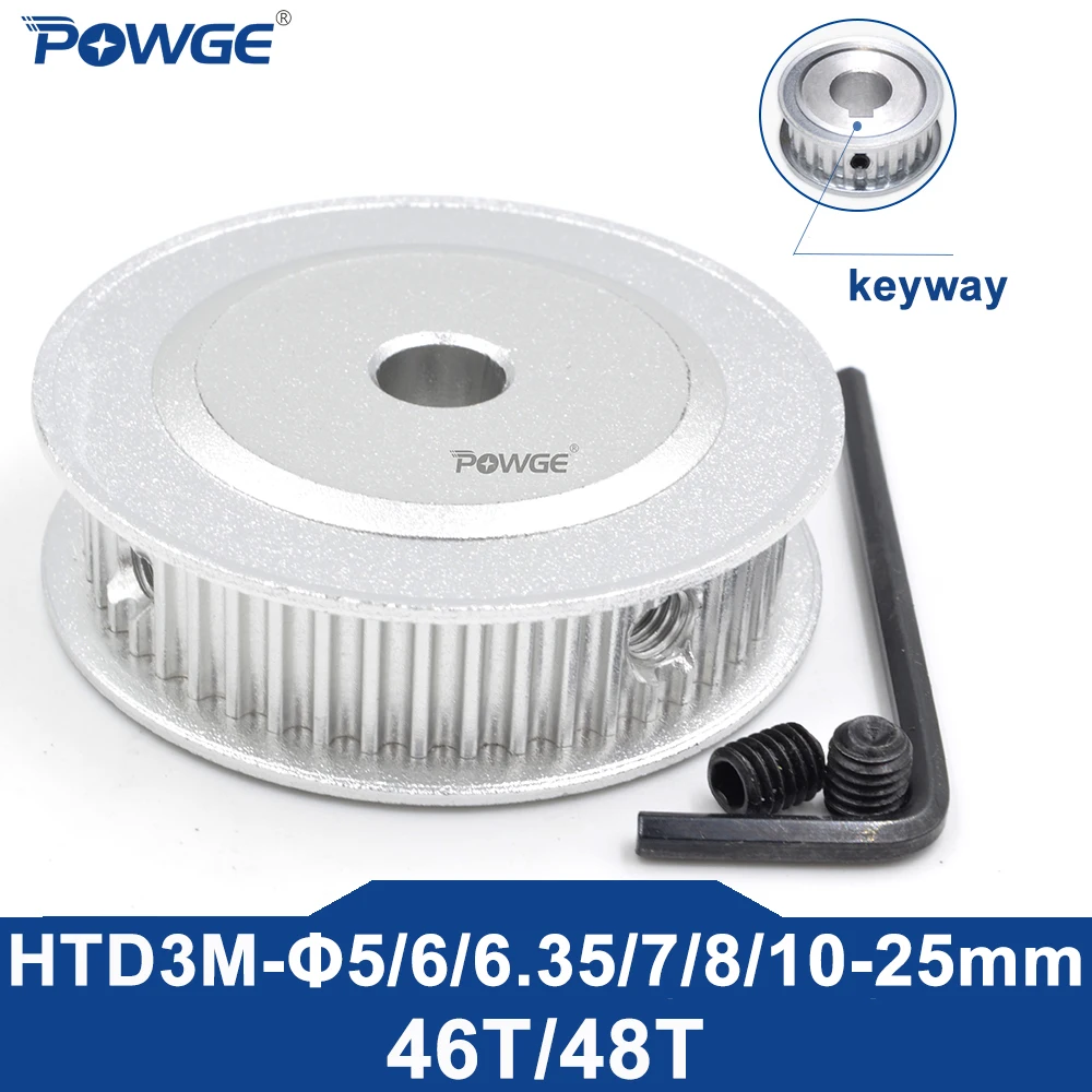 POWGE 24 الأسنان HTD 3M توقيت بكرة تتحمل 5/6/6.35/7/8/10/12 مللي متر للعرض 10 مللي متر 3M متزامن حزام HTD3M بكرة حزام 24 الأسنان 24T #1