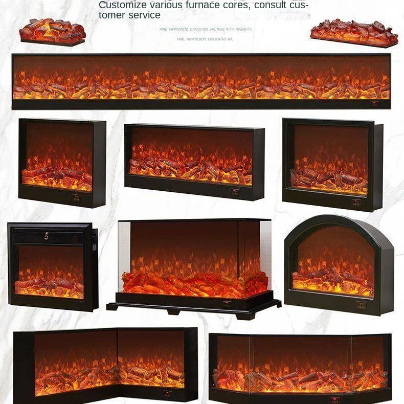 LED Retro Simulation Flame Fireplace Electric Fireplaces for French Country Style Easy Insert Atmosphere Light for Living Room