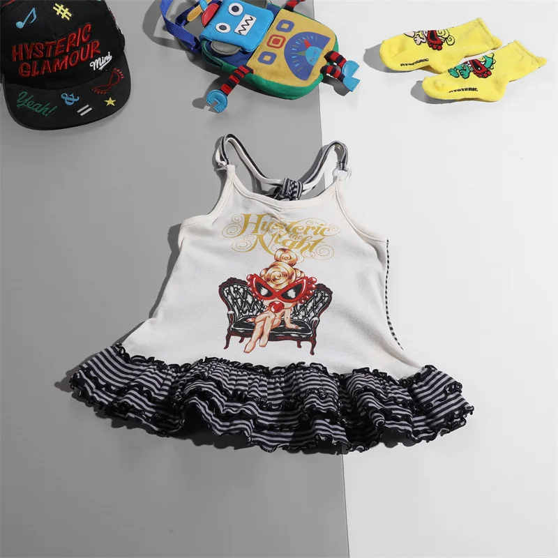 

Kids Clothes Girls' Clothes 2024 Summer Tide Brand Cotton Children's Vest Skirt