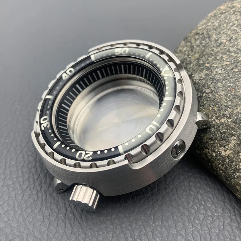 47mm Mod Tuna Canned Watch Case Crown at 4.1Fits NH35 NH36 7S 4R Automatic Movement 20ATM Waterproof Men Diving Watch Cases