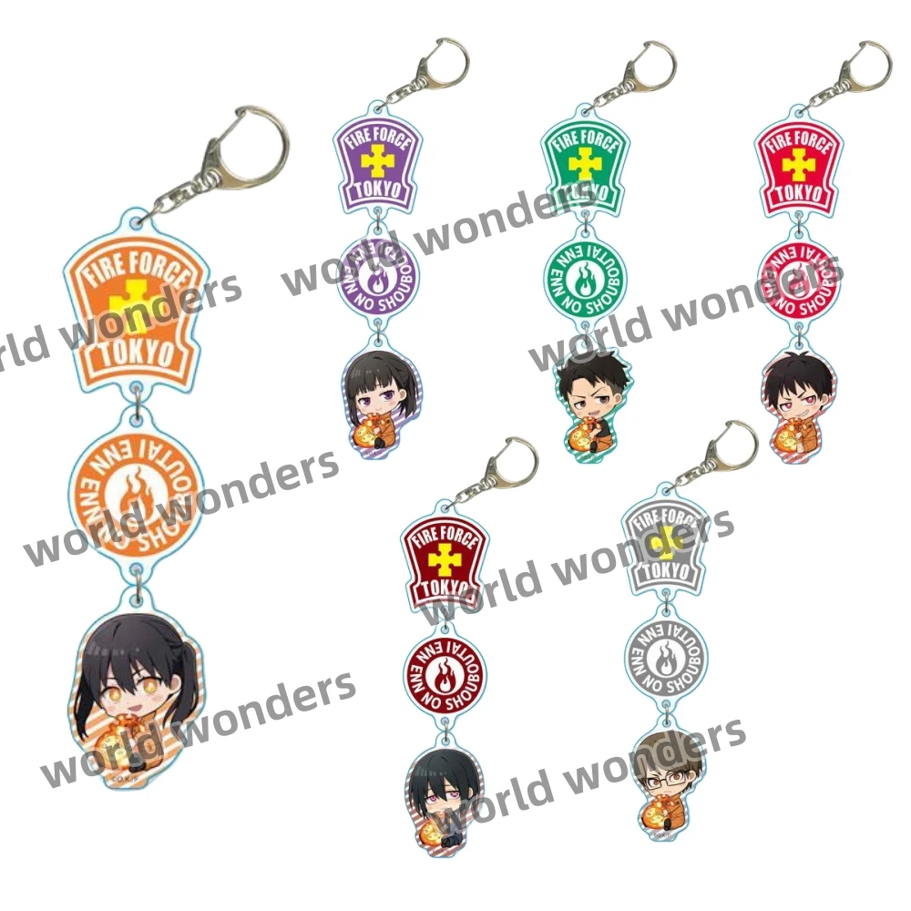 Fire Force Acrylic Cartoon Anime Pendant Keychains Holder Car Key Chain Key Ring Phone Bag Hanging Jewelry Gifts Accessories