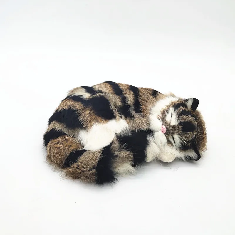 new plastic&furs sleeping cat model real life cat handicraft home decoration gift about 25x19cm a2927
