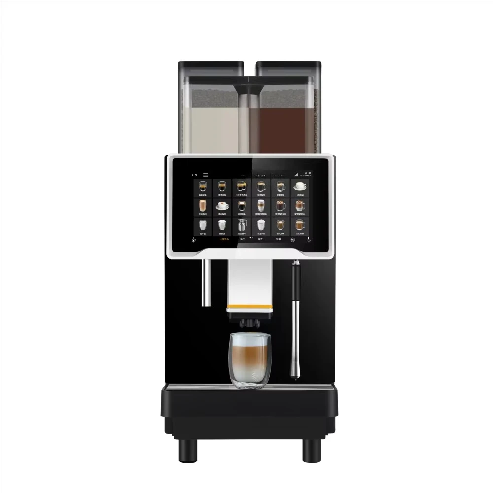 Máquina de café expresso automática inteligente com moedor e batedor de leite frio para comercial F30