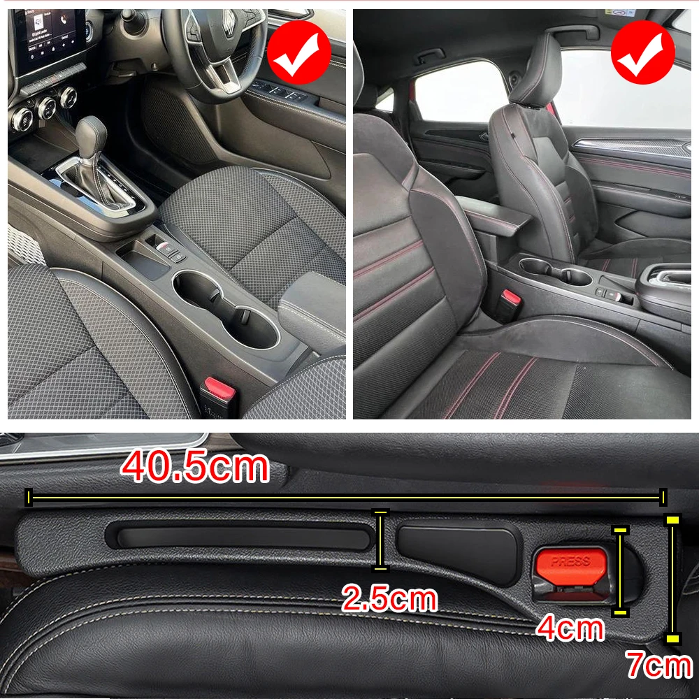 2PC Car Seat Gap Filler Strips For Renault Arkana rs Line e tech arm xm3 techno Storage Interior Accessories 2021 2022 2023 2024