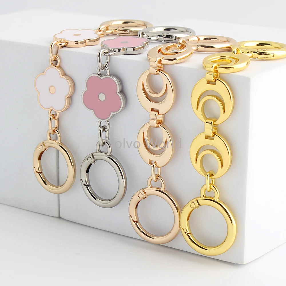 4/10/20PCS 12.5-13cm Moon/Flower Shape Extension Chain Metal Purse Chain Strap Handbag Handles For DIY Shoulder Bags Accessories