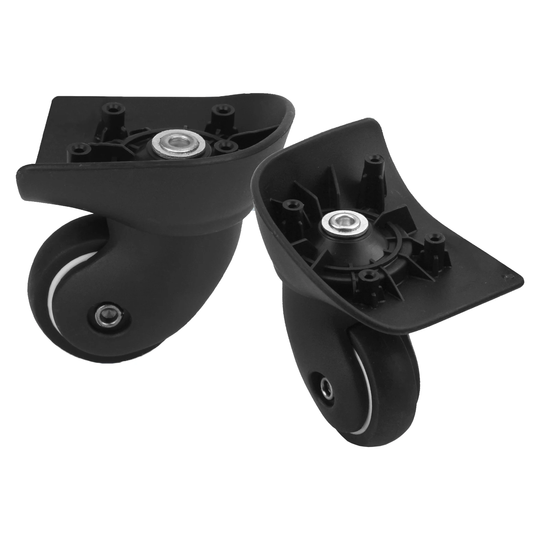 1 par de ruedas negras para equipaje 360 °   Rueda de repuesto para maleta con rotación, ruedas para maletas de viaje, piezas de reparación, accesorios para equipaje