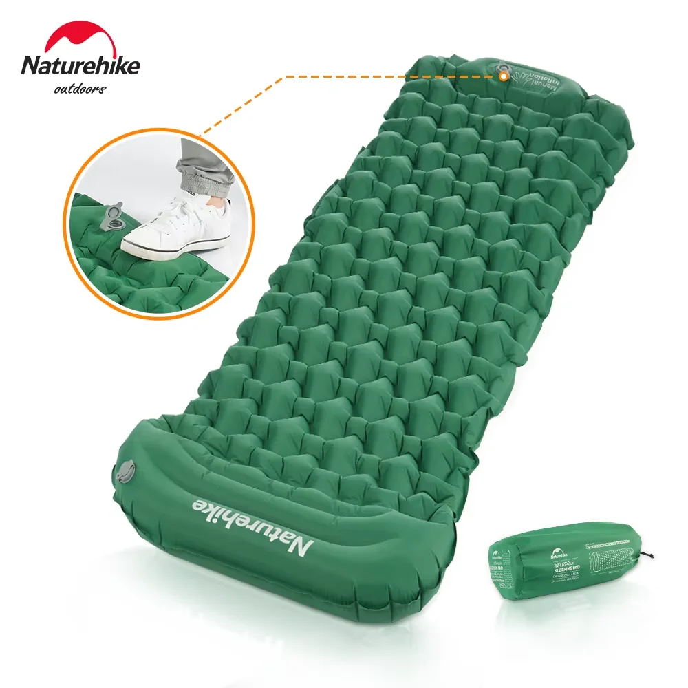 

Naturehike Foot Press Camping Mat Ultralight Portable Folding Inflatable Sit Pad Foldable Cushion Outdoor Beach Picnic Air Mat