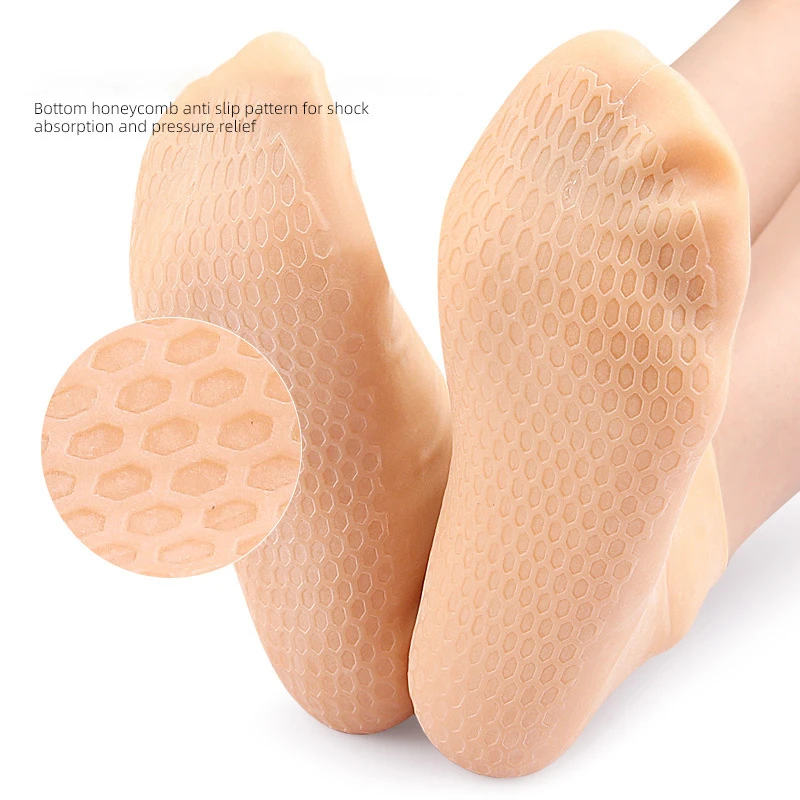 1Pair Reusable Honeycomb Foot Care Socks Moistrizing Spa Gel Gloves Exfoliating Moisturizing Anti Dry Cracked Plantar Hand Care