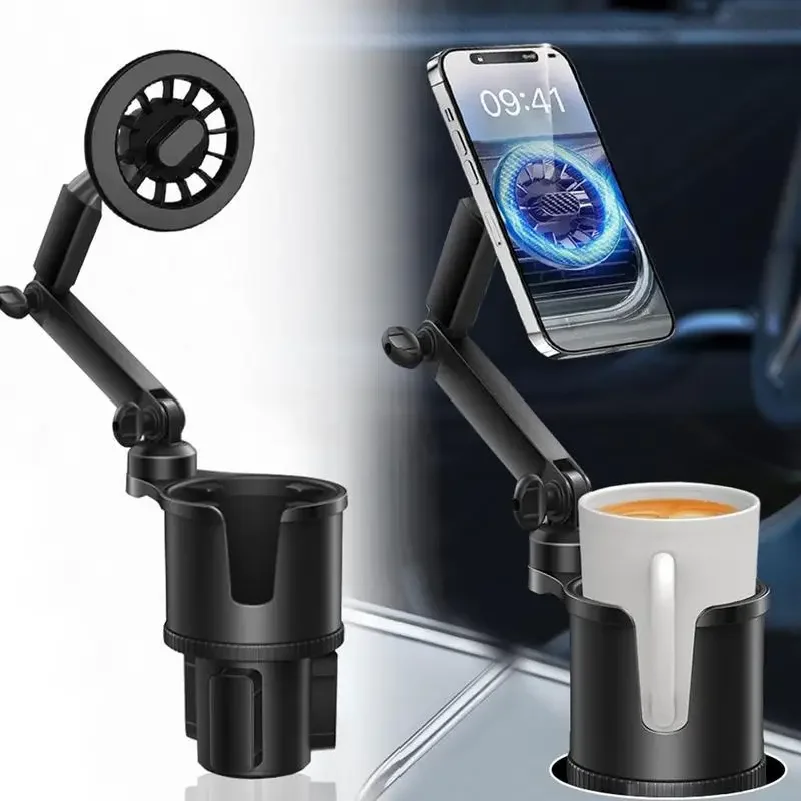 

car Cup Holder with Phone Mount 360 degree Rotation Magnetic Cell Phone Stand Drink Cup Holder Adapter phone stand for auto
