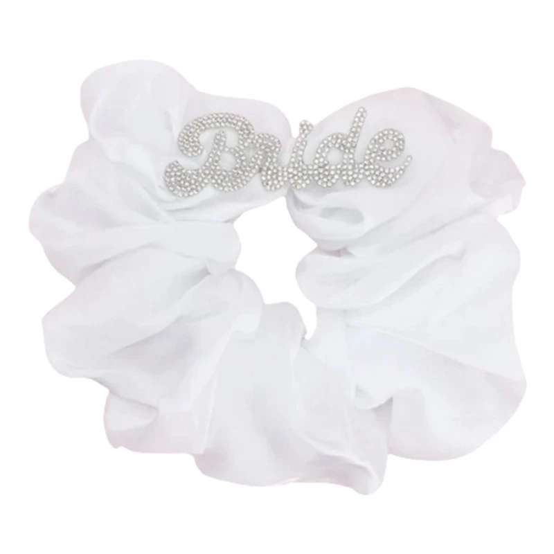 YQ Elegant Letter Bride Hair Scrunchies for Proms Bride Hair Scrunchy Wedding Hairpiece To Have and To Hold Your Hair Back