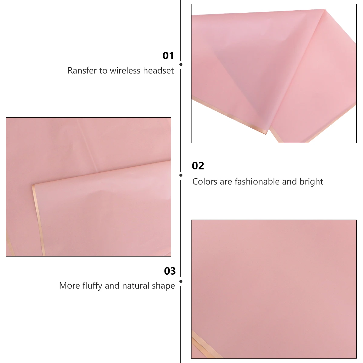 

20 Pcs Wedding Flower Wrapping Papers Waterproof Matte Pink Gift Packaging Tools Decorations Bouquet Design