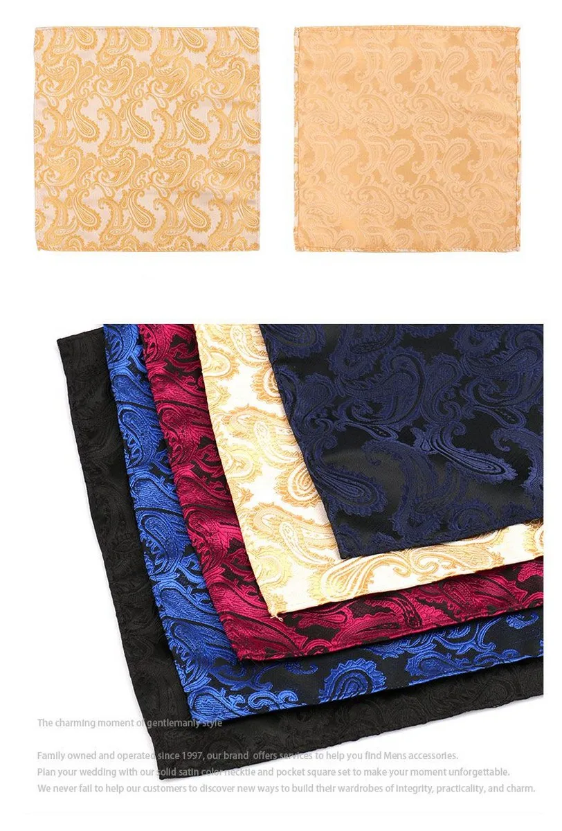 35 Styles Men Pocket Squares Brand Luxury Classic Stripe Formal Accessories Paisley Floral Polka Dot Patterns Wedding Business